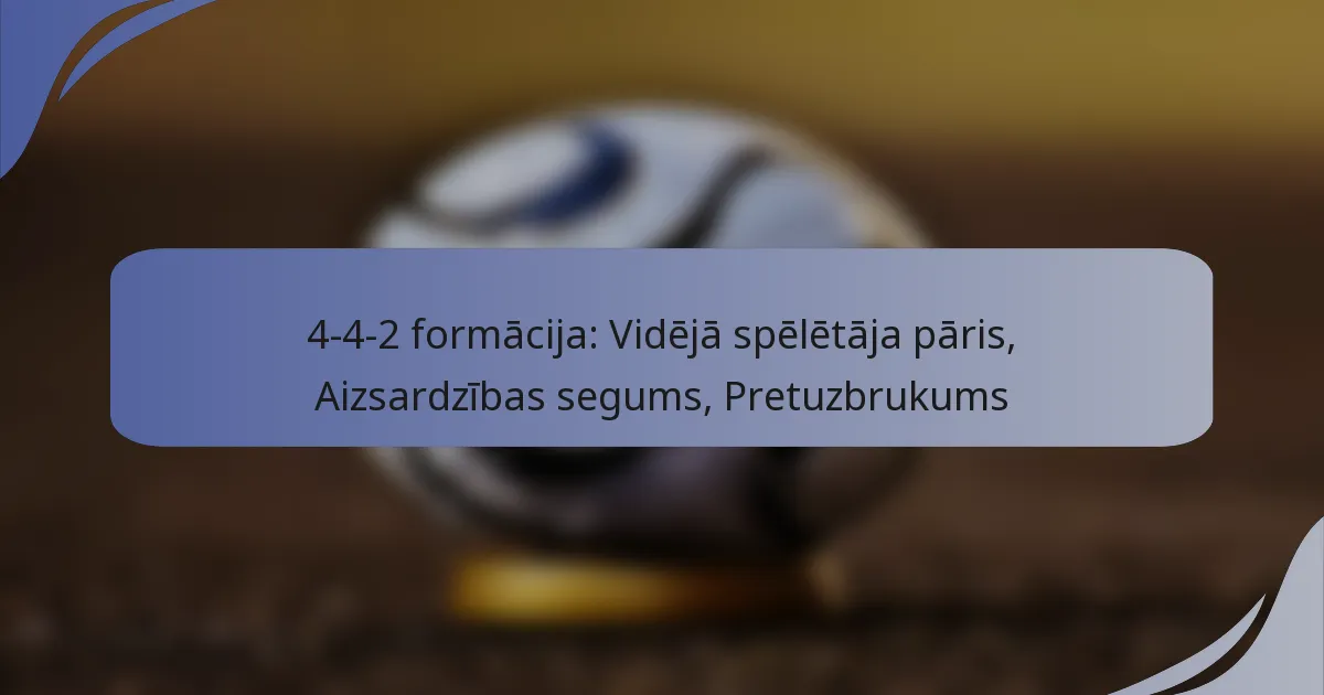 4-4-2 formācija: Vidējā spēlētāja pāris, Aizsardzības segums, Pretuzbrukums