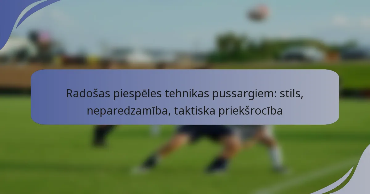 Radošas piespēles tehnikas pussargiem: stils, neparedzamība, taktiska priekšrocība