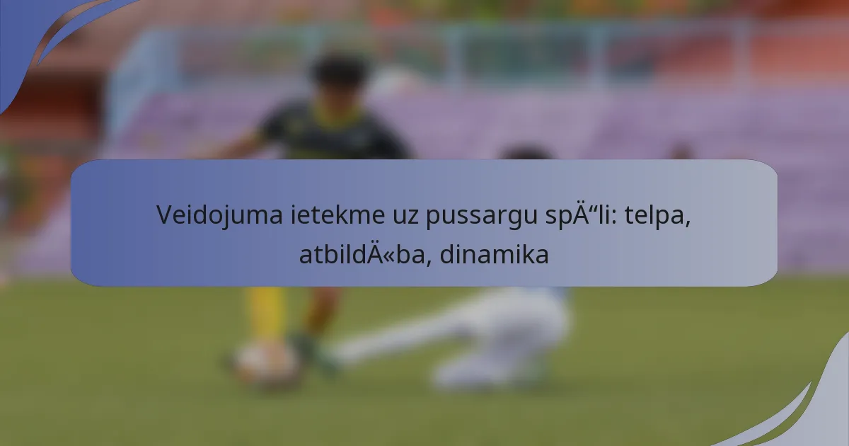 Veidojuma ietekme uz pussargu spēli: telpa, atbildība, dinamika