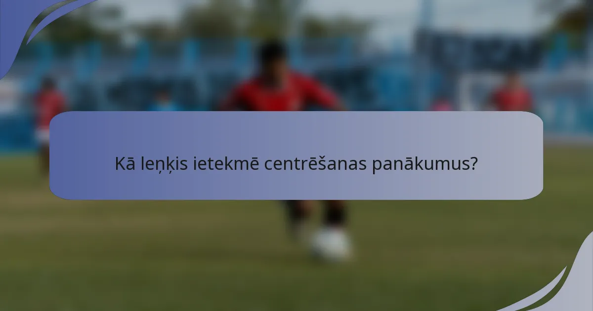Kā leņķis ietekmē centrēšanas panākumus?