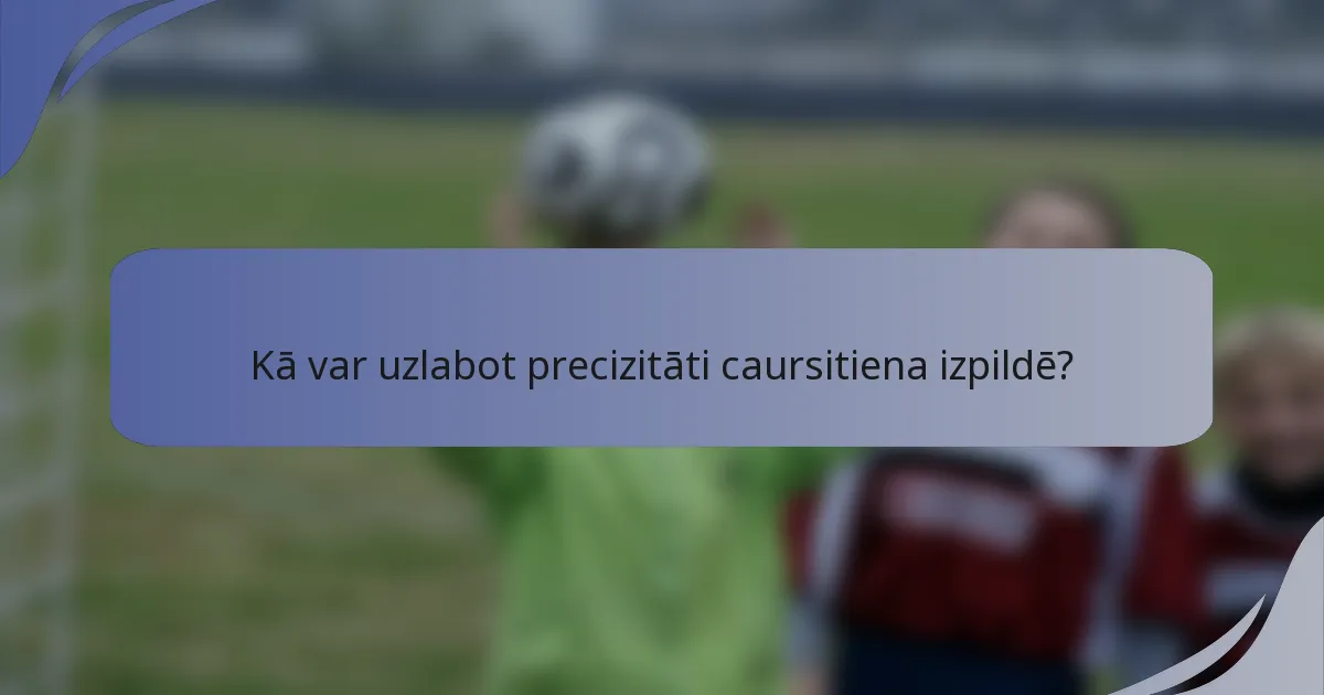 Kā var uzlabot precizitāti caursitiena izpildē?